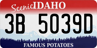 ID license plate 3B5039D