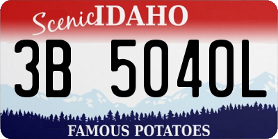ID license plate 3B5040L