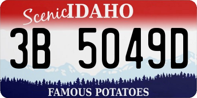 ID license plate 3B5049D