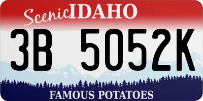 ID license plate 3B5052K