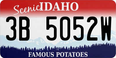 ID license plate 3B5052W
