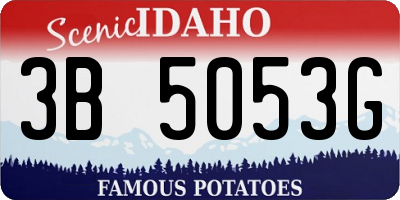 ID license plate 3B5053G