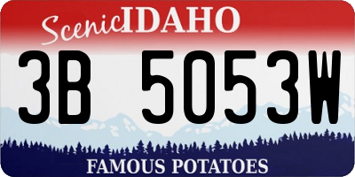 ID license plate 3B5053W