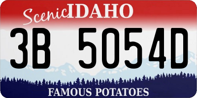 ID license plate 3B5054D