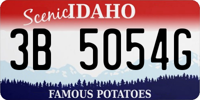 ID license plate 3B5054G