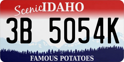 ID license plate 3B5054K