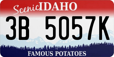 ID license plate 3B5057K