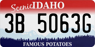 ID license plate 3B5063G