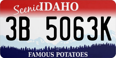 ID license plate 3B5063K