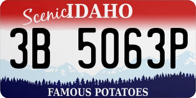 ID license plate 3B5063P