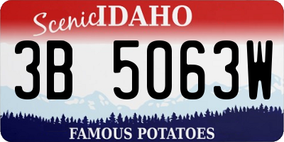 ID license plate 3B5063W