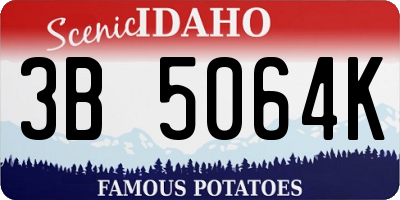 ID license plate 3B5064K