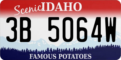ID license plate 3B5064W