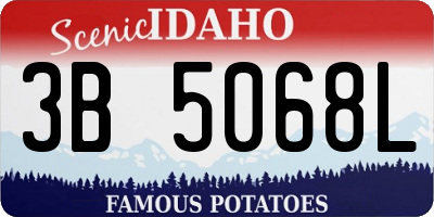 ID license plate 3B5068L