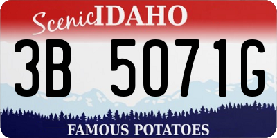 ID license plate 3B5071G