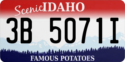 ID license plate 3B5071I