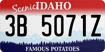 ID license plate 3B5071Z