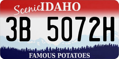 ID license plate 3B5072H