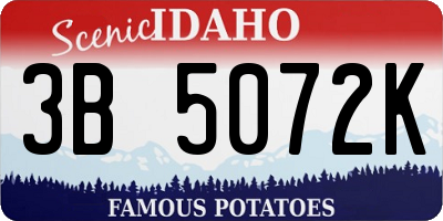 ID license plate 3B5072K