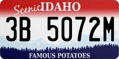 ID license plate 3B5072M