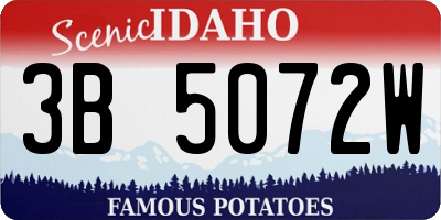 ID license plate 3B5072W