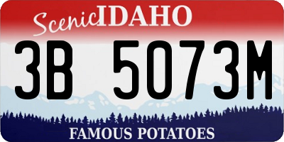ID license plate 3B5073M