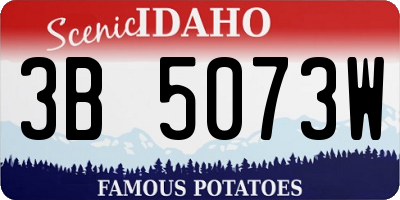 ID license plate 3B5073W