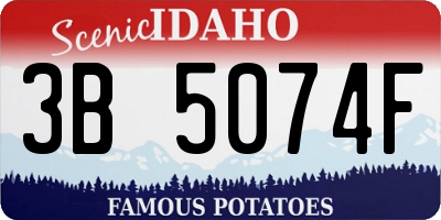 ID license plate 3B5074F
