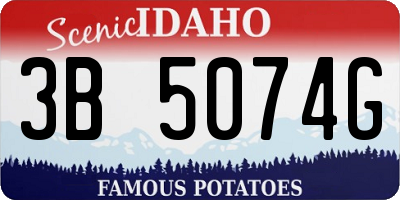 ID license plate 3B5074G