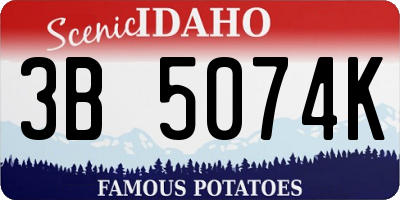 ID license plate 3B5074K