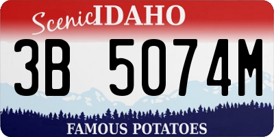 ID license plate 3B5074M