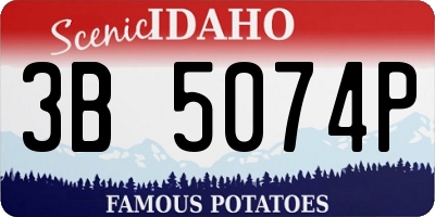 ID license plate 3B5074P