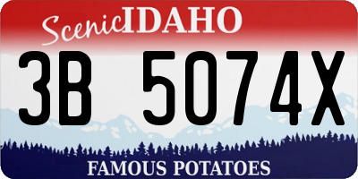 ID license plate 3B5074X