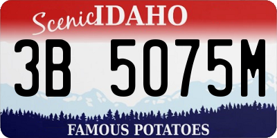 ID license plate 3B5075M