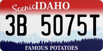 ID license plate 3B5075T