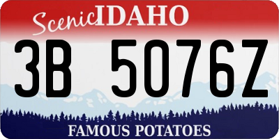 ID license plate 3B5076Z