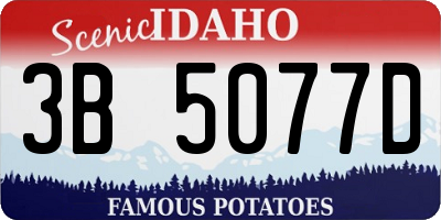ID license plate 3B5077D