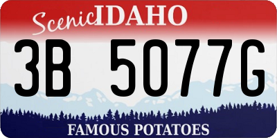 ID license plate 3B5077G