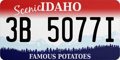 ID license plate 3B5077I
