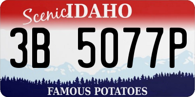 ID license plate 3B5077P