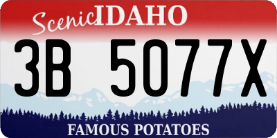 ID license plate 3B5077X