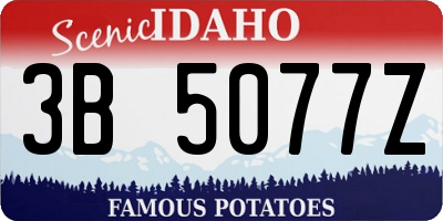 ID license plate 3B5077Z