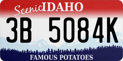 ID license plate 3B5084K