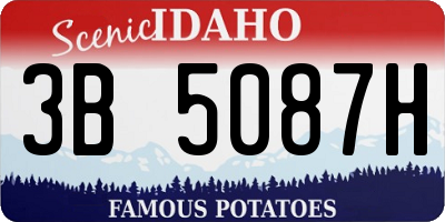 ID license plate 3B5087H