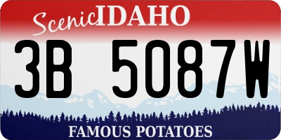 ID license plate 3B5087W