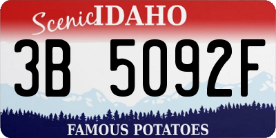 ID license plate 3B5092F