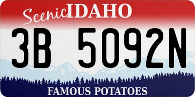 ID license plate 3B5092N
