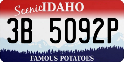 ID license plate 3B5092P