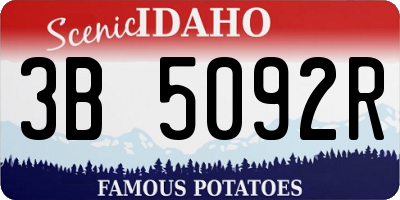 ID license plate 3B5092R
