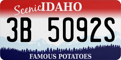 ID license plate 3B5092S
